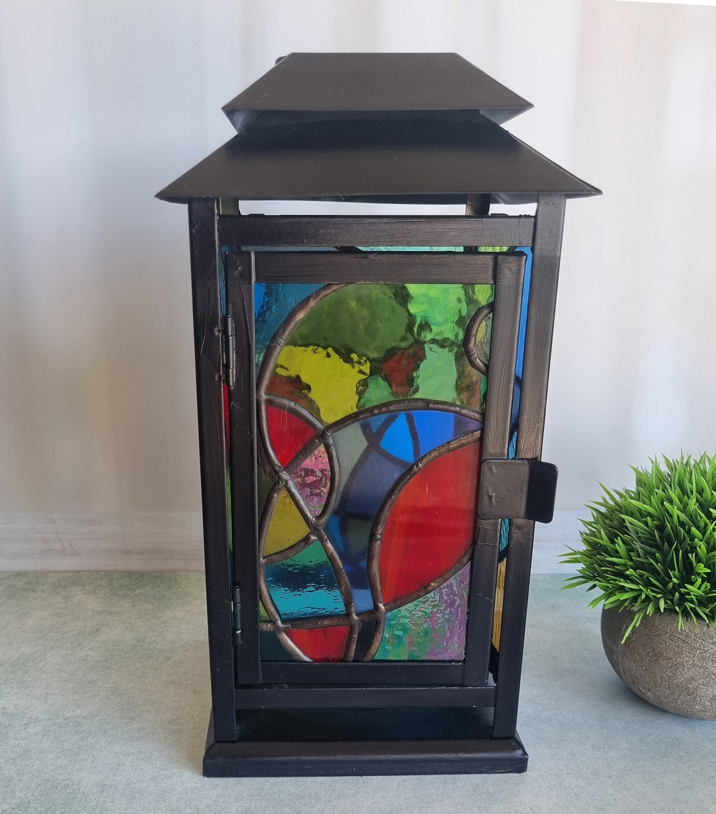 Handmade glass lantern home decor – ambient glow