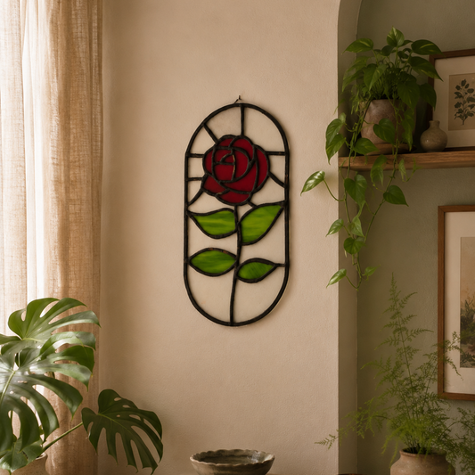 Decorative stained glass rose 