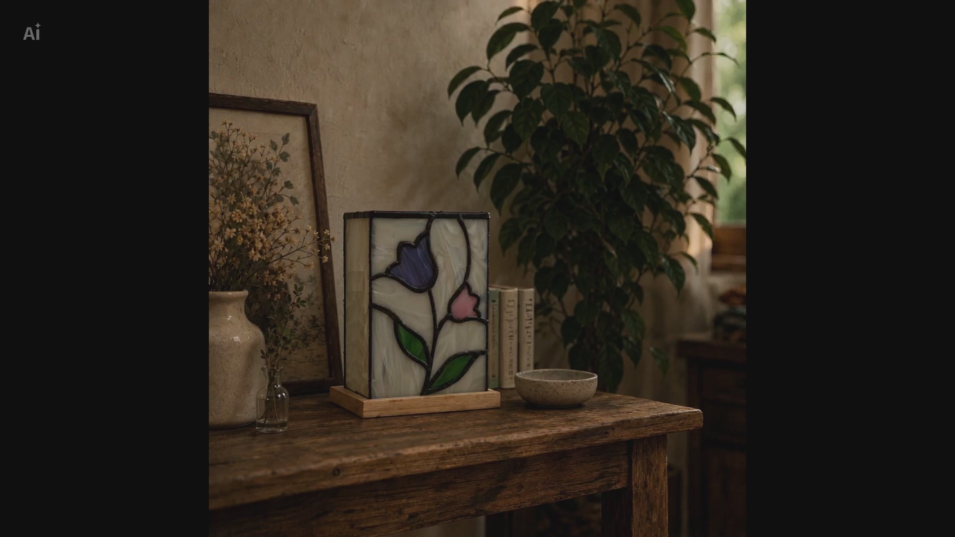 Decorative stained glass lamp 